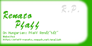 renato pfaff business card